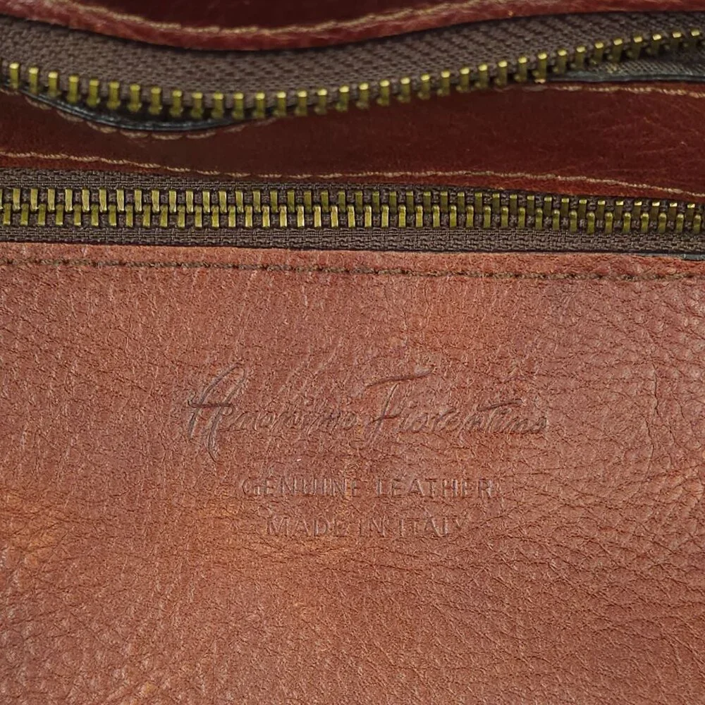 Anonimo Fiorentino Italian Messenger Bag Brown Leather 14
